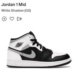 Jordan 1 Mid White Shadow (GS)